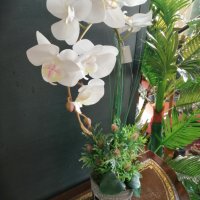 Изкуствена орхидея в кашпа, снимка 3 - Изкуствени цветя - 38256825