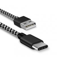 Кабел USB Type-C към USB Digital One SP00418 - 2m оплетка плосък Samsung, Huawei, Xiaomi, Nokia, снимка 1 - USB кабели - 37071645