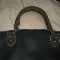 Дамска черна чанта с кафяво, снимка 3 - Чанти - 26872166
