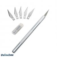 Алуминиев макетен нож +5бр. ножчета, снимка 1 - Други инструменти - 28877374