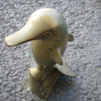 Бронзова пластика статуетка делфин, снимка 1 - Антикварни и старинни предмети - 28610771