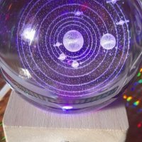 LED Светеща кристална топка/лампа,3D сензорна-Вселена,Планетарна Галактика,Слънце , снимка 3 - Настолни лампи - 43445667