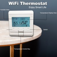 WiFi Стаен въздушен термостат M6 220V LCD програмируем, снимка 2 - Друга електроника - 36865501