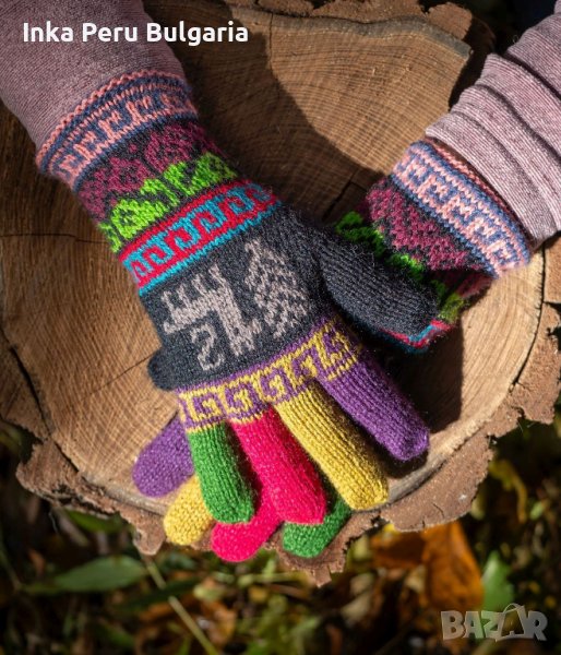 Перуански ръкавици модел Уанкавелика с цели пръсти различни цветове, снимка 1