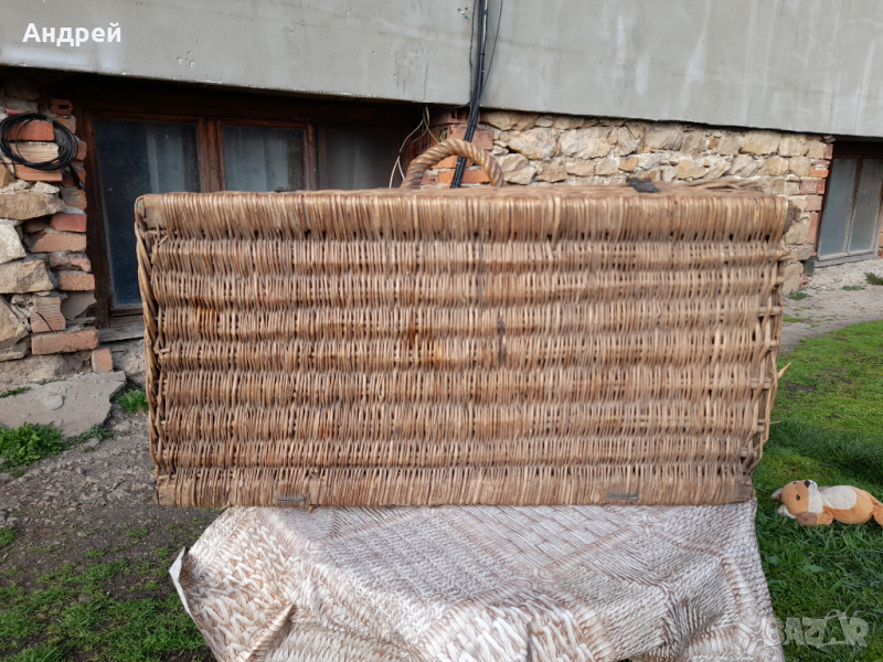 Стар плетен куфар, снимка 1