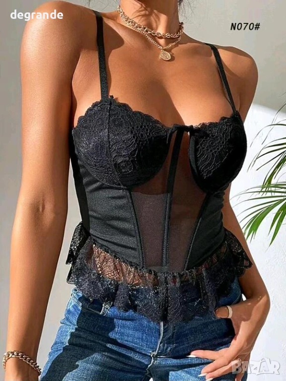 Секси черно дантелено бюстие, снимка 1