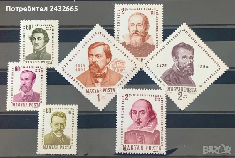 2256. Унгария 1964 = “ Исторически личности. Годишнини “, **, MNH, снимка 1
