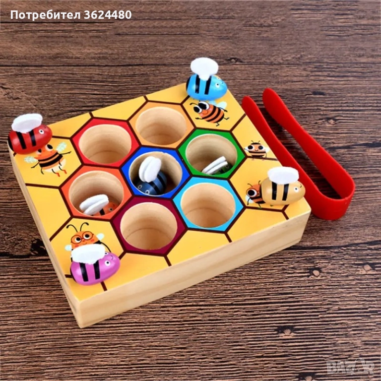 Дървена Игра Сортер за Цветове и Моторика 3565, снимка 1