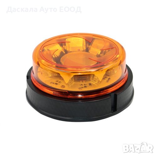 Оранжев flash ЛЕД LED буркан блиц маяк с 16 диода и 6 функции 12-24V, снимка 1