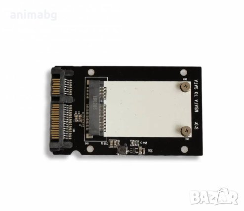 ANIMABG Преобразувател PCIe M.2 mSATA към SATA 2.5 хард диск HDD SSD PC компютър лаптоп Laptop NVR, снимка 1