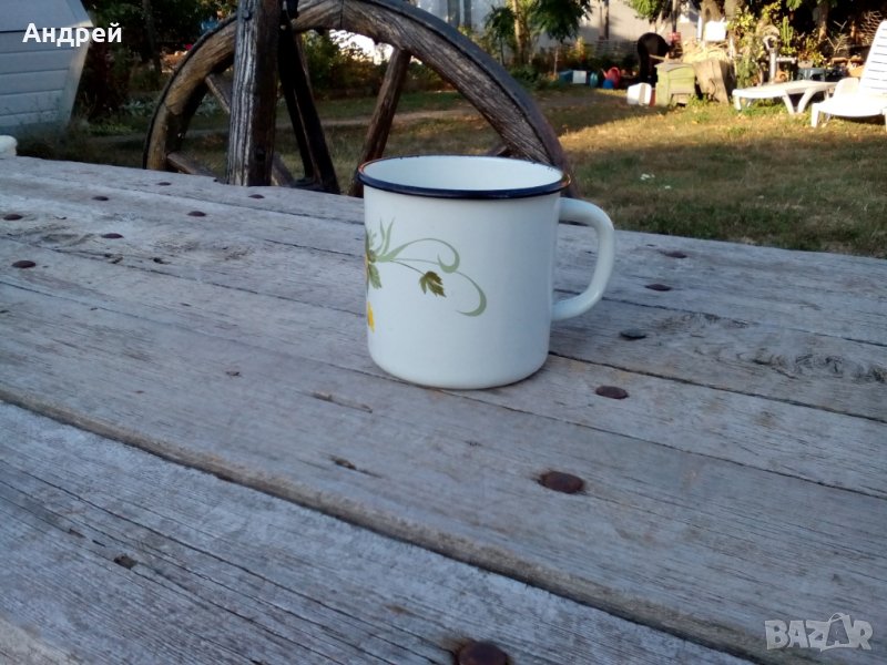 Старо емайлирано канче,чаша #2, снимка 1