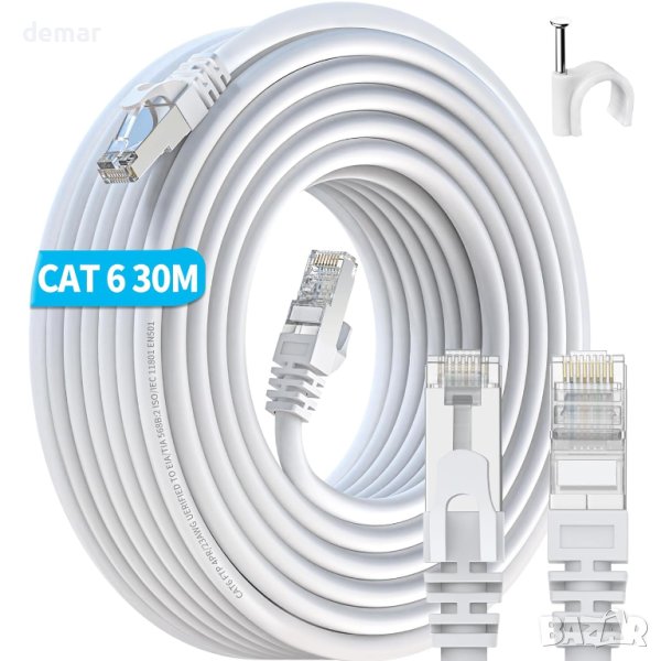 ikbc Ethernet кабел 30m, FTP Cat 6, 23AWG RJ45 (30 щипки), снимка 1