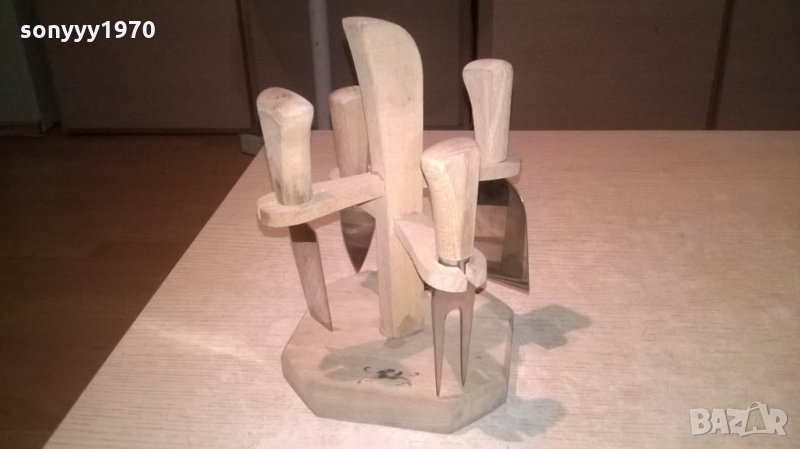 красив дървен комплект-20х14х14см-внос швеицария, снимка 1