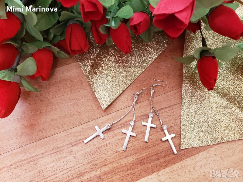 Обеци с кръстчета, снимка 1