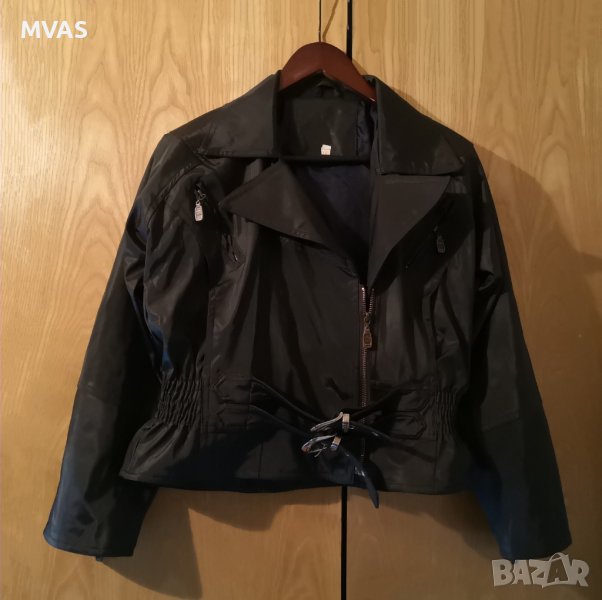 Ново дамско черно есенно яке L като кожено, снимка 1