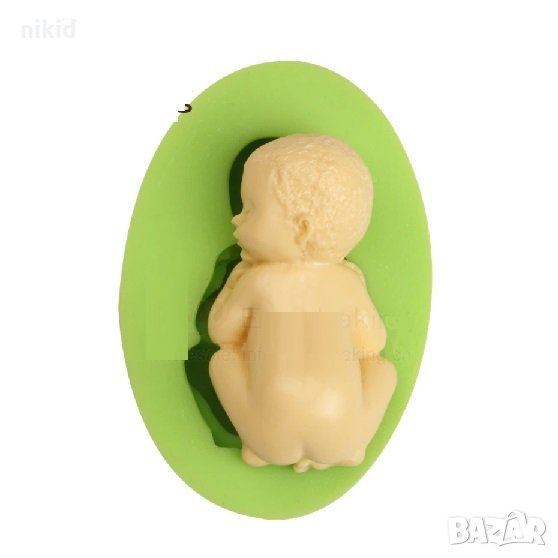 3D легнало бебе силиконов молд форма за фондан пита кръщене гипс шоколад декор , снимка 1