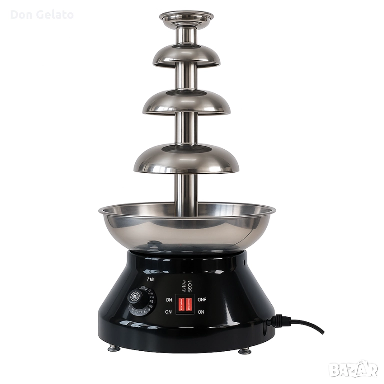 Шоколадов фонтан Don Gelato | Професионален 4 нива 1.8 литра, снимка 1