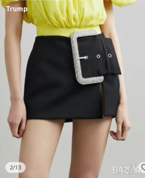 -50% къси кожени панталони с голяма Катарама с камъни , снимка 1