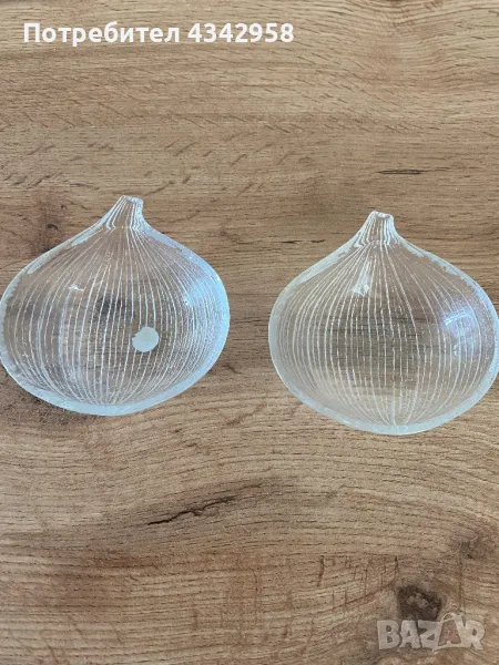 Vintage Hoya Japan crystal.Чинийки в форма на лук., снимка 1