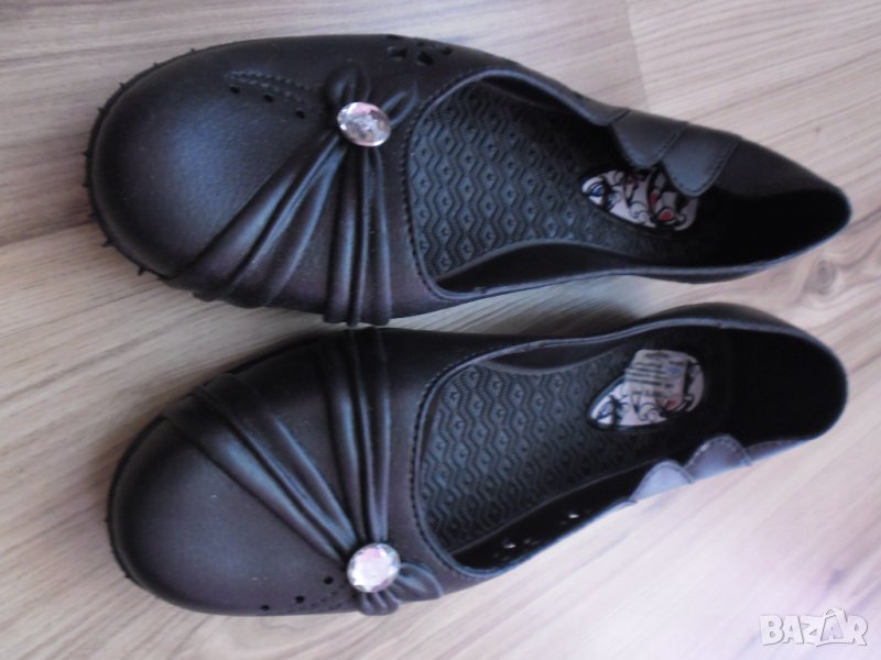 Черни  нови и червени гумени балеринки, снимка 1