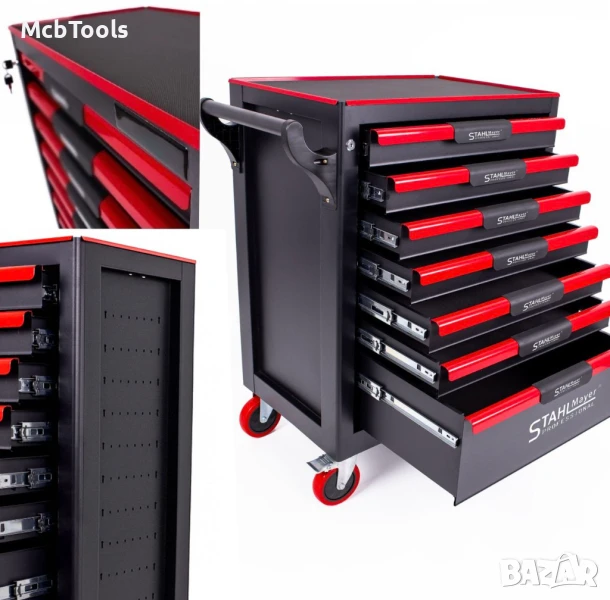 Празен шкаф за инструменти със 7 чекмеджета StahlMayer Red Line, снимка 1