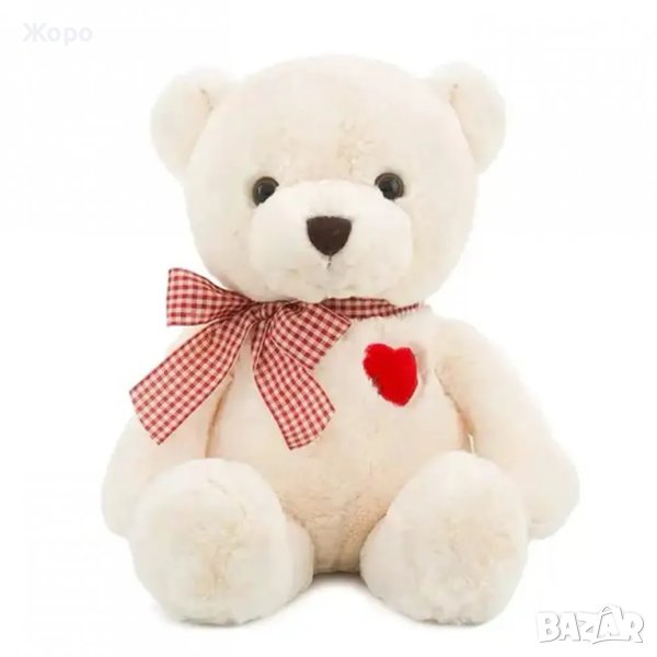 Плюшено мече с червено сърце 35cm-46900, снимка 1