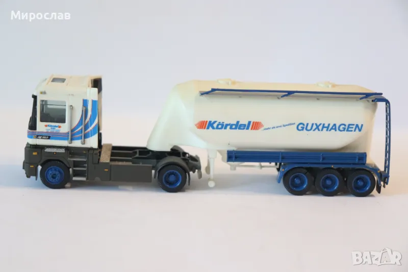 ALBEDO H0 1/87 RENAULT MAGNUМ ЦИМЕНОВОЗ КАМИОН МОДЕЛ ТИР, снимка 1