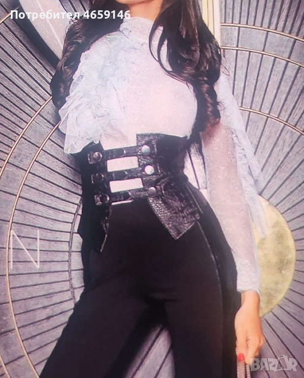 Секси бяло боди от дантела с ефирни ръкави, размер С, цена 90 лв., снимка 1