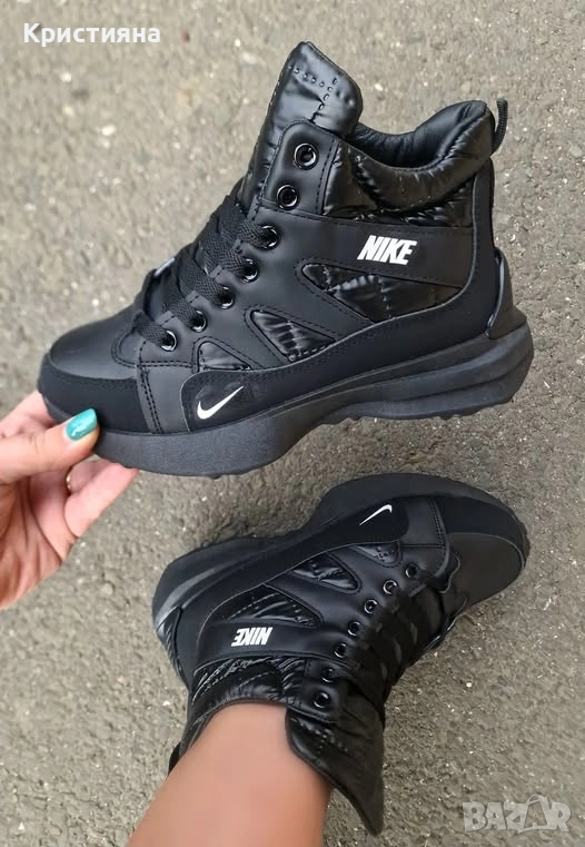 Дамски спортни боти с дебела топла вата реплика на nike, снимка 1