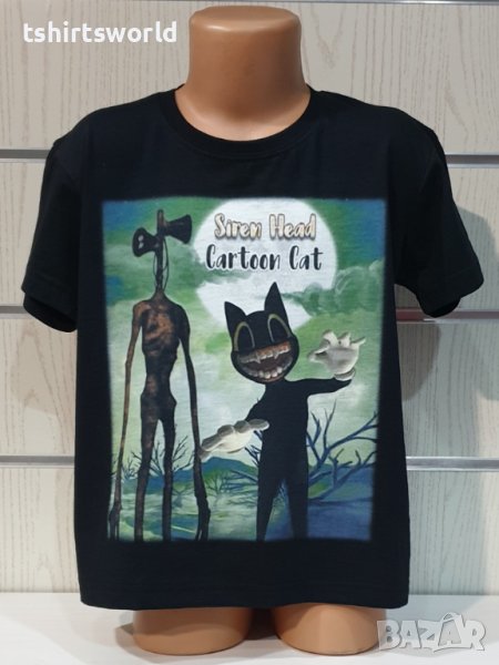 Нова детска тениска с дигитален печат SIREN HEAD CARTOON CAT , снимка 1