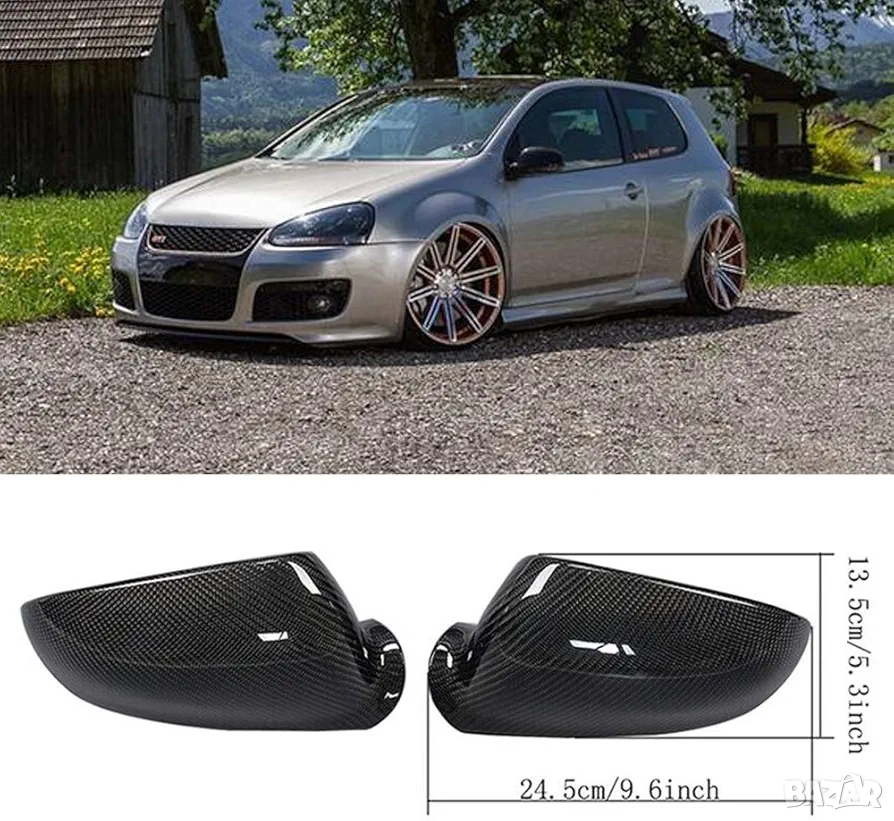 К-кт карбонови капаци за странични огледала за VW Golf MK5 / MK6, снимка 1