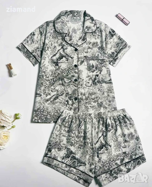 Дамски комплект пижама къс ръкав и шорти, снимка 1