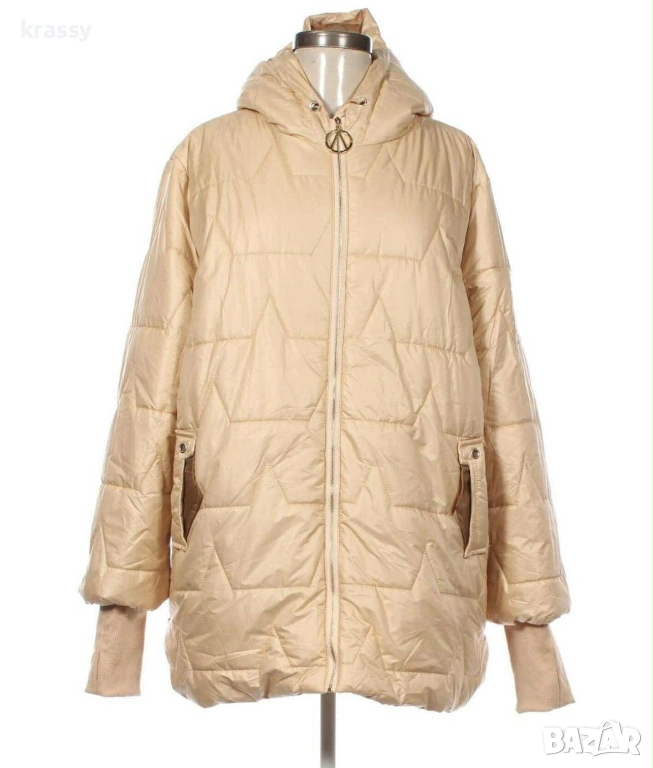 НОВО голямо преходно дамско яке с качулка (размер 2ХЛ), снимка 1