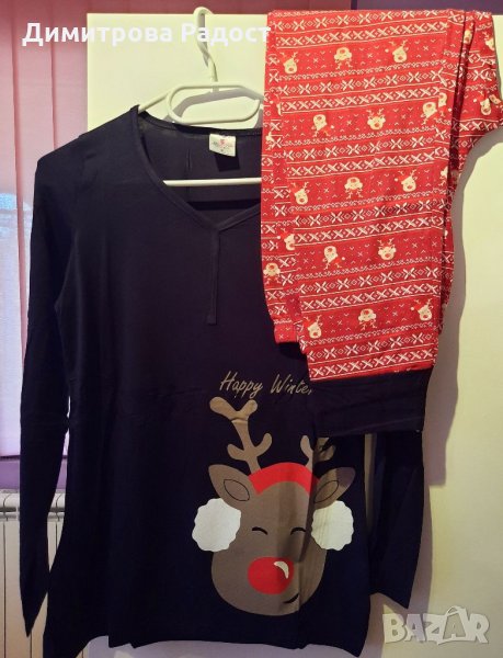 Дамски памучни пижами с дълъг ръкав. Нова колекция. , снимка 1