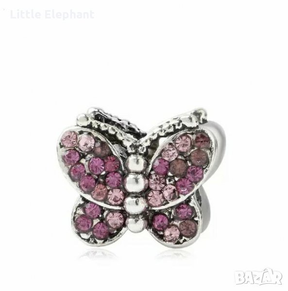 -50% off-Елемент пеперудка с лилави камъчета/нов, снимка 1