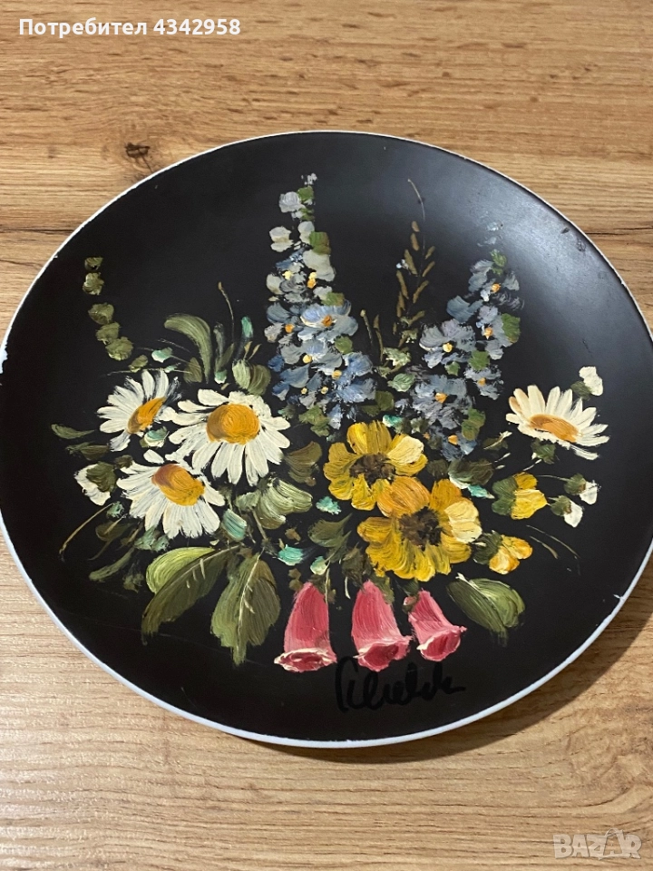 Jaeger&Co. 1960г.Порцеланова чиния с цветя., снимка 1