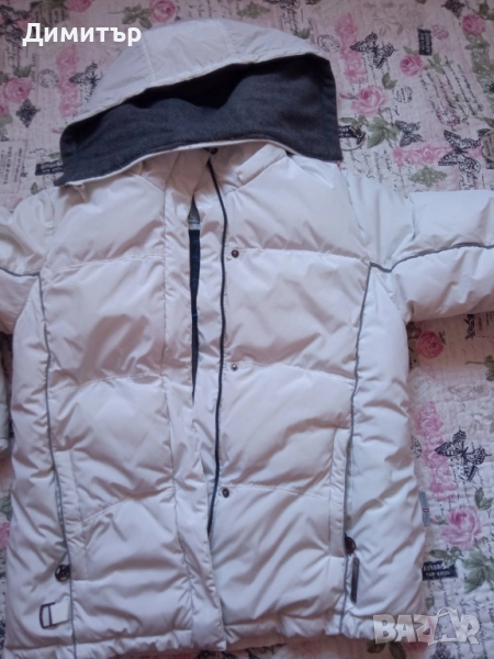 Бяло дамско зимно яке М-Л размер, снимка 1