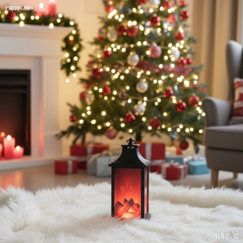 LED декоративен фенер с ефект на жив пламък, снимка 1