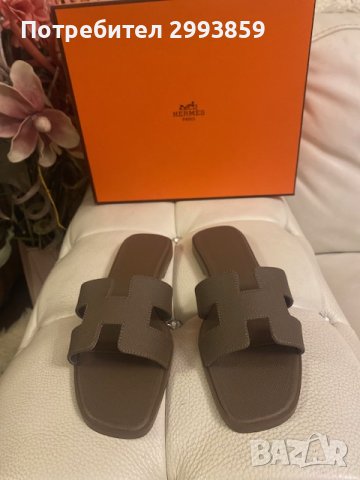 Чехли Ермес*н. 37-38*Hermès Beige Mastic Oran Sandal