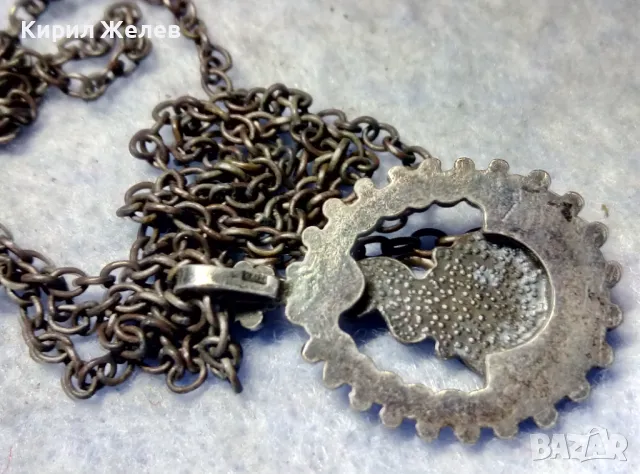 СТАР ФЛОРАЛЕН СРЕБЪРЕН МЕДАЛЬОН ОКСИДИРАНО СРЕБРО ВИСОКА ПРОБА с ПЕЧАТ МК8 и СРЕБЪРНА ВЕРИЖКА 48962, снимка 13 - Антикварни и старинни предмети - 50072885