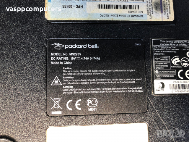 Packard Bell EasyNote TJ72 MS2285 на части, снимка 5 - Части за лаптопи - 36517633