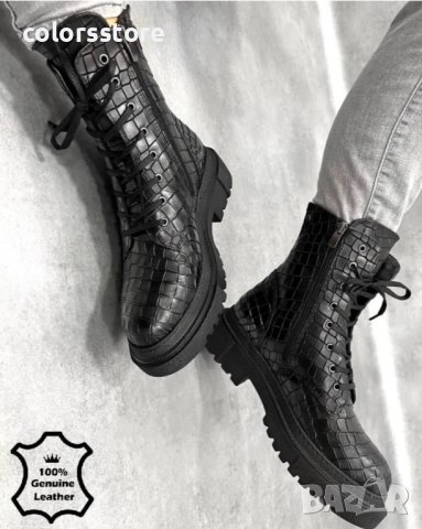 Равни боти - черна ЕСТЕСТВЕНА кожа - 2105, снимка 4 - Дамски боти - 43057997