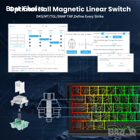 Геймърска клавиатура ATTACK SHARK X68 HE Rapid Trigger, снимка 2 - Клавиатури и мишки - 52816765