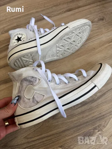 Оригинални високи шикозни кецове Converse! 37,5 н, снимка 5 - Кецове - 49454359