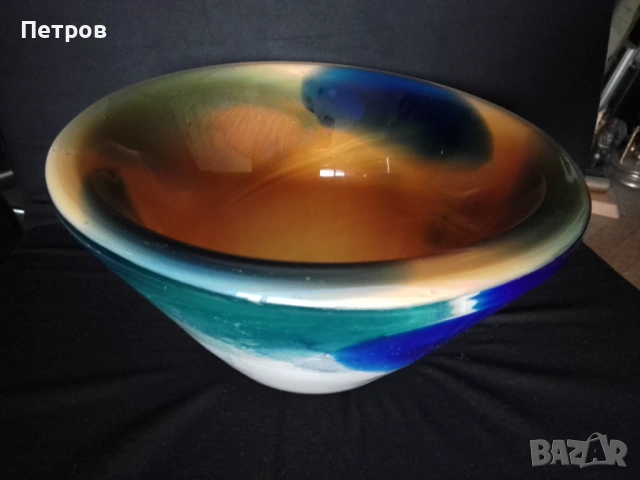 фруктиера, купа стъкло 13.5/22.5 см, снимка 2 - Антикварни и старинни предмети - 53062518