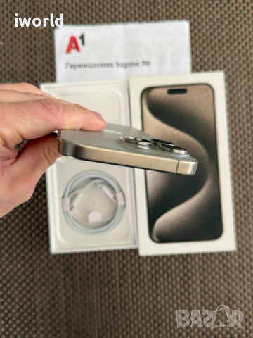 Гаранция А1!❗️ iPhone 15Pro MAX❗️ Лизинг от 22E/мес ❗️natural Titanium ❗️256gb, снимка 7 - Apple iPhone - 53520117
