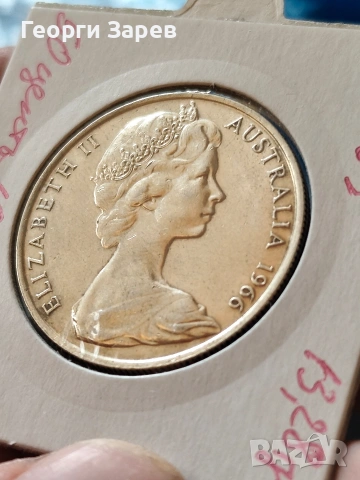 Австралия,кралица Елизабет II 50 цента 1966 год, сребро, тегло 13.28 гр, проба 800/1000 , снимка 2 - Нумизматика и бонистика - 53479466