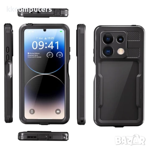 REDPEPPER IP68 Водоустойчив Калъф + Скрийн Протектор за Xiaomi Redmi Note 13 Pro 5G – Черен, снимка 7 - Калъфи, кейсове - 50712962