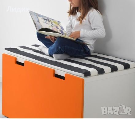 Пейка с чекмедже за съхранение STUVA IKEA – бяло, синьо, снимка 7 - Мебели за детската стая - 43516160