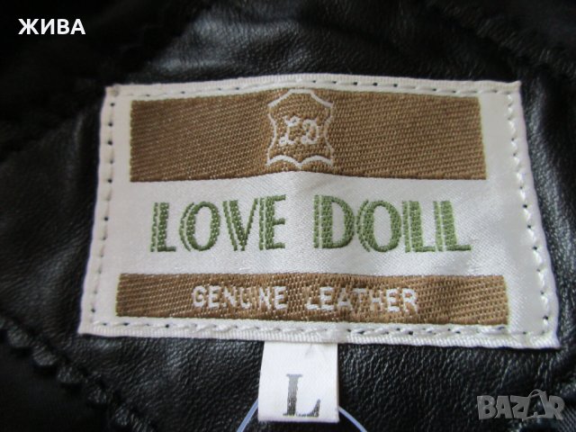 LOVE DOLL естествена кожа, черно дамско яке, снимка 2 - Якета - 32456518